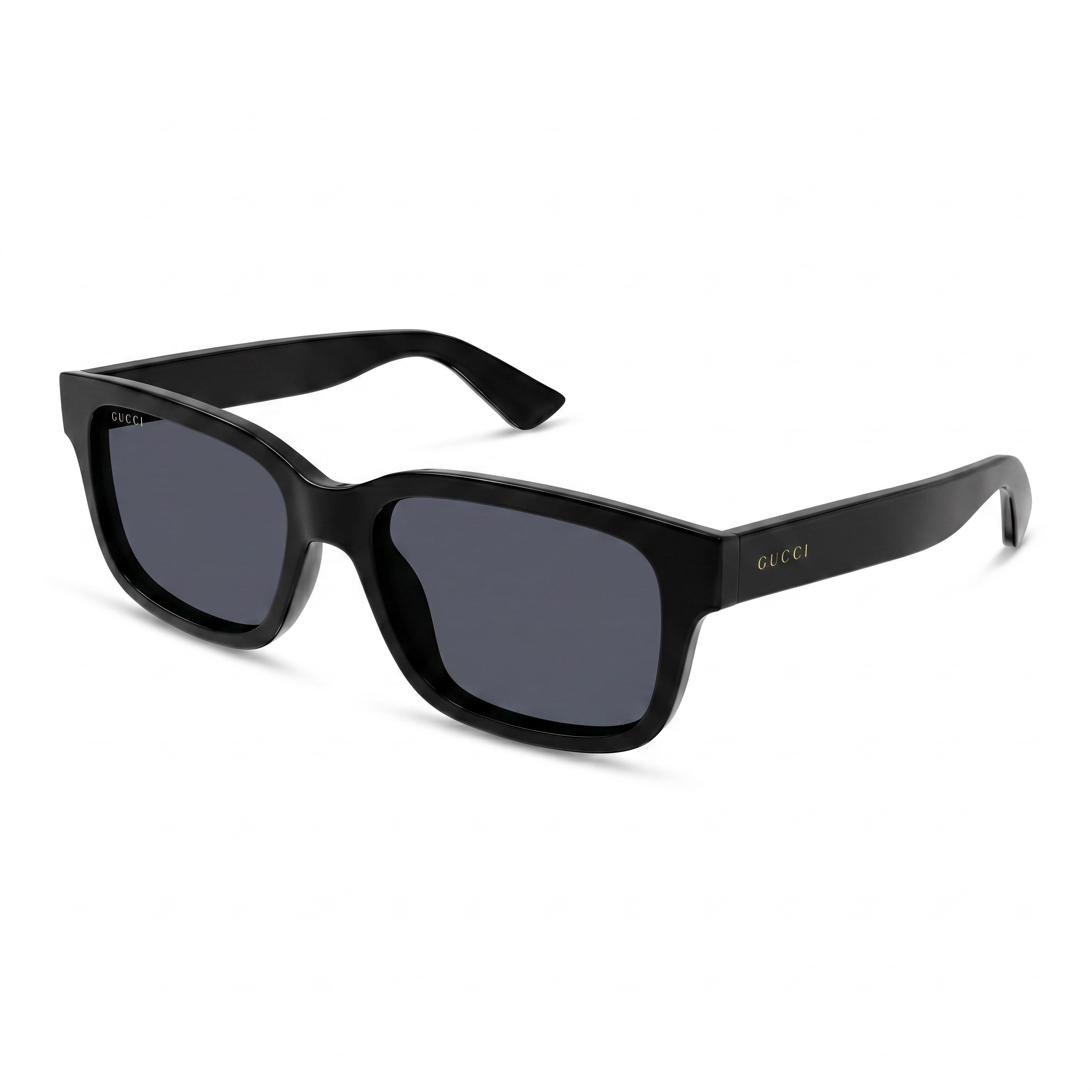 Gucci Gg1583s-001 Men's Full Rim Rectangle Plastic Black Grey Gray Non-Polarized Sunglasses 56-18-145, Photo 1