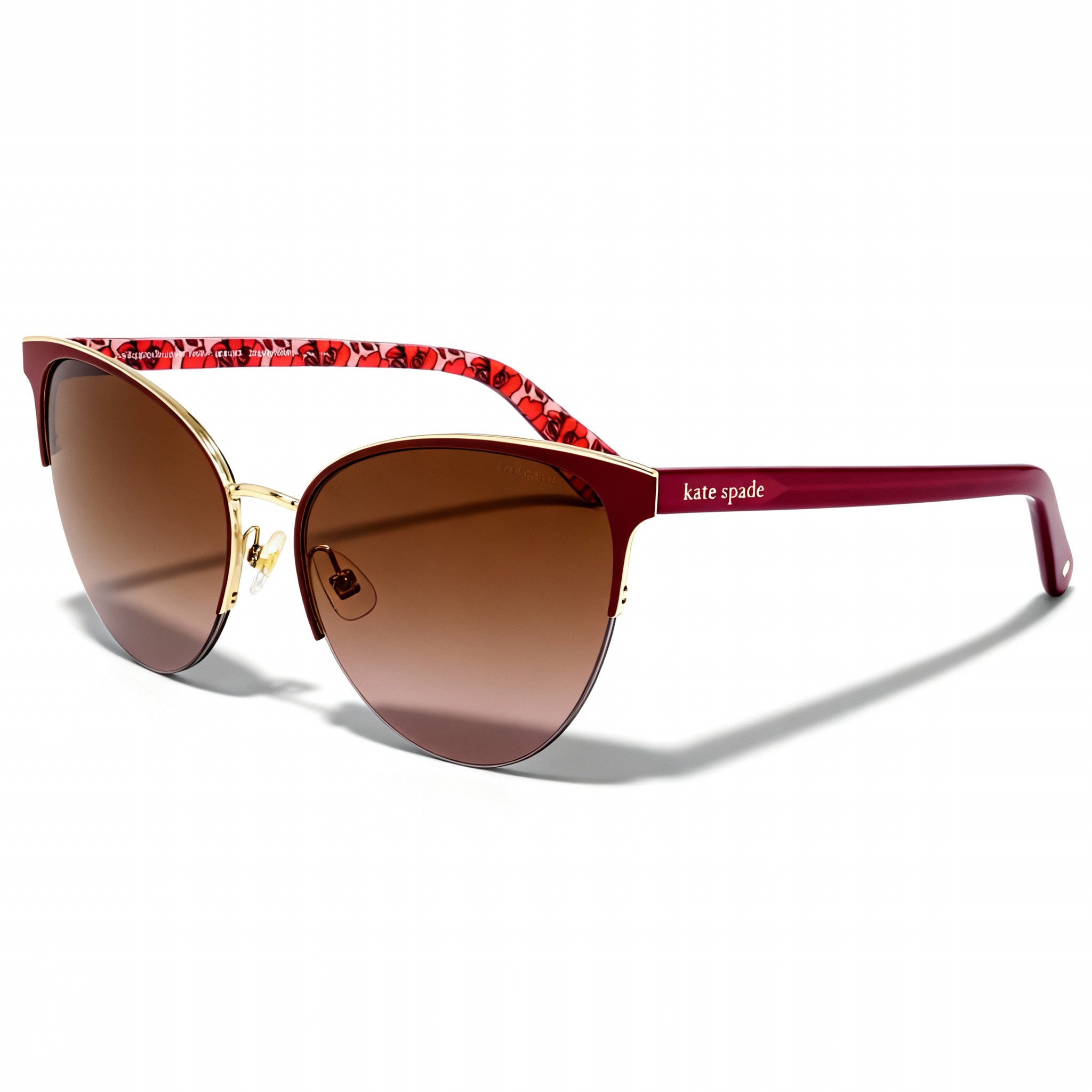 kate spade new york IZARA/G/S Women's Red Pink Stainless Steel Oval UV Protected Non-Polarized Pink Shaded Sunglasses 57mm