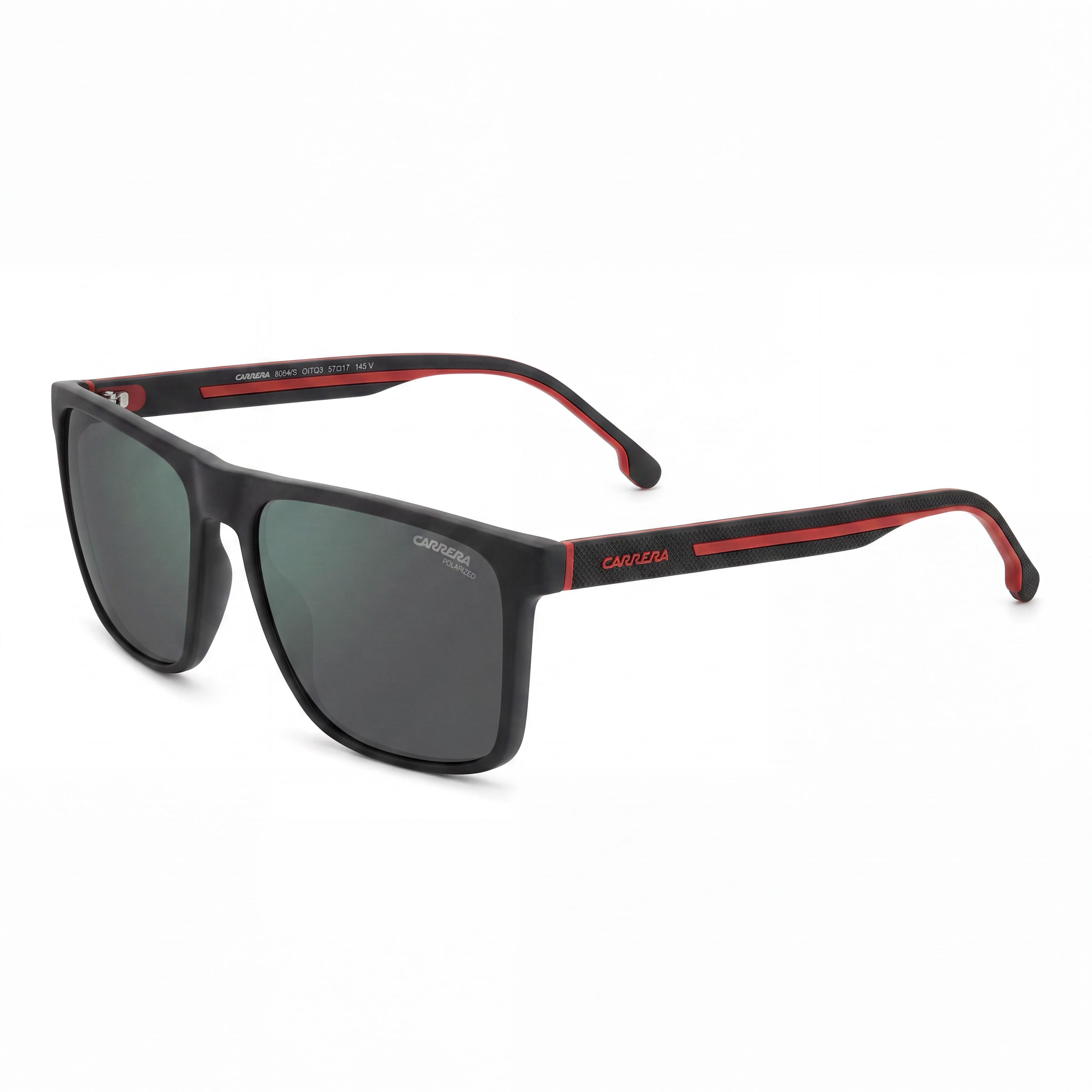 Carrera Contemporary 8064/S Men's Black Red Green Grey High Contrast Polarized Sunglasses 57mm, Photo 1