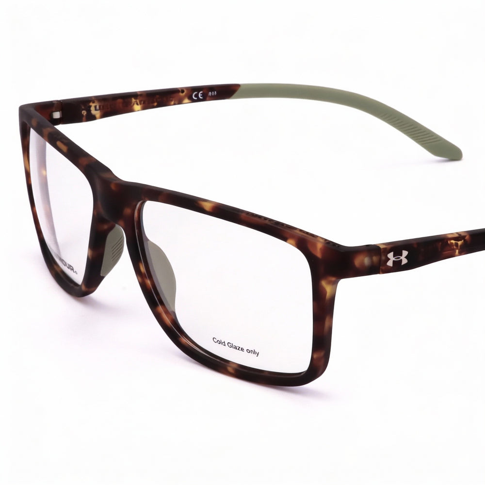 Monturas rectangulares Under Armour Comtemporary UA 5022 para hombre, de propionato Havana mate, sin montura óptica, 56 mm