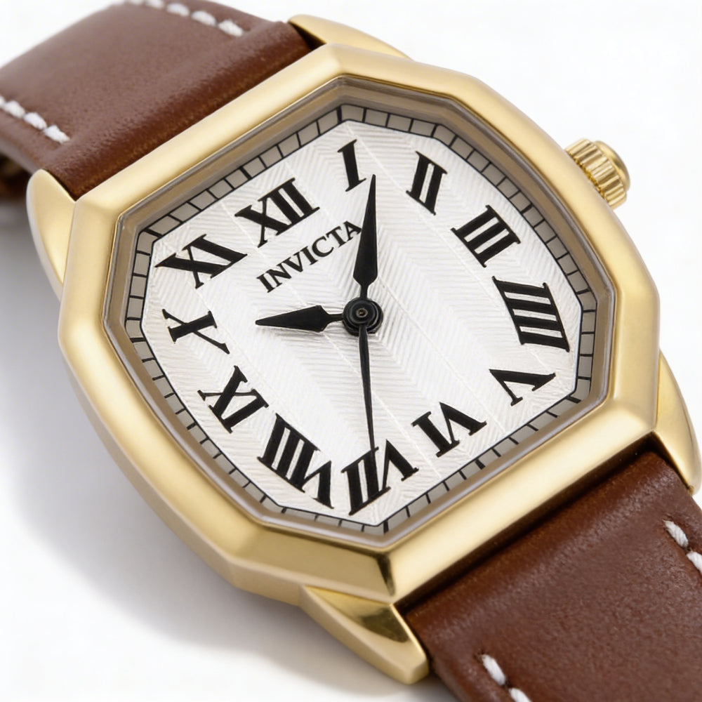 Reloj de cuarzo Invicta Wildflower 48962 para mujer, correa de piel, caja de acero inoxidable, 27 mm