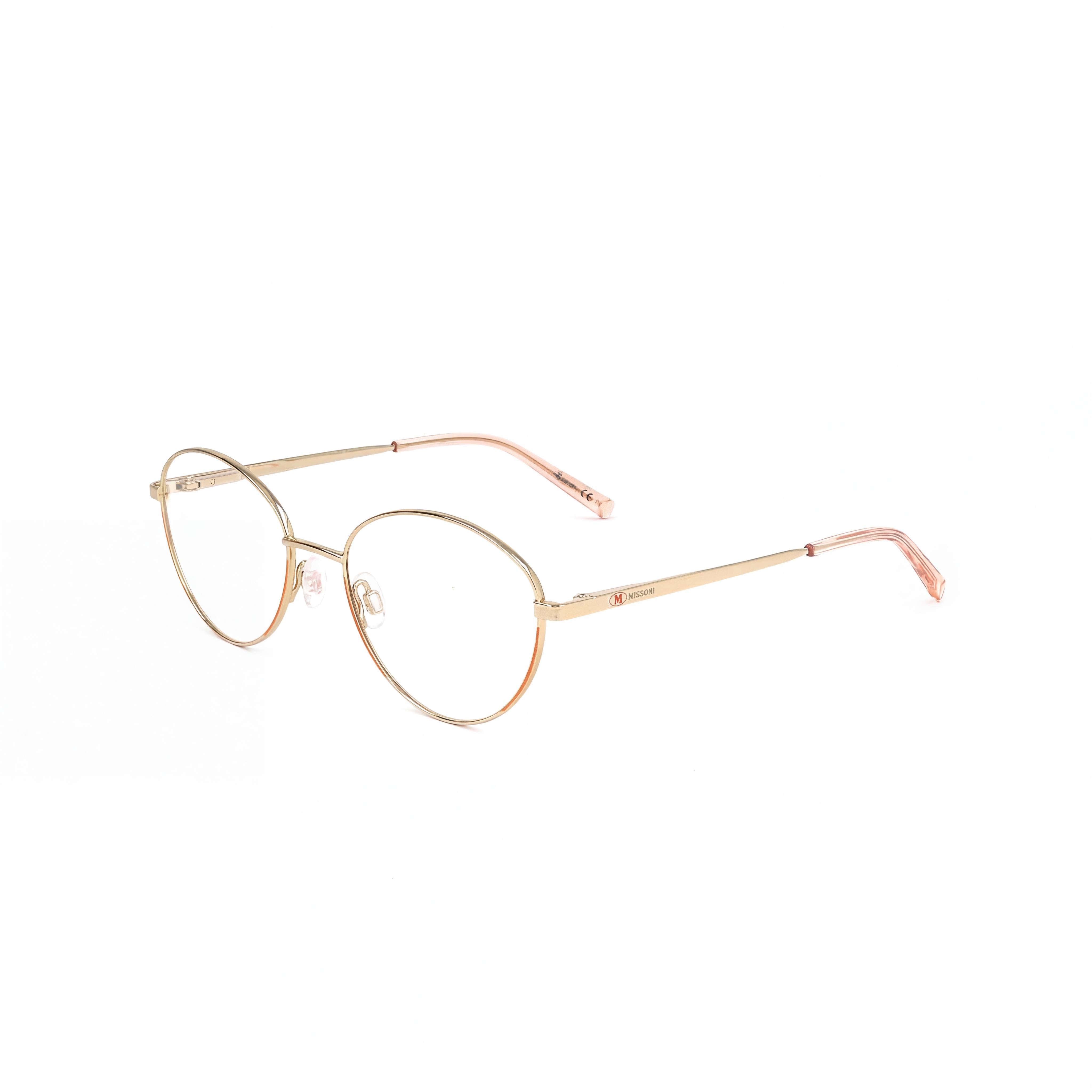 Gafas ópticas M Missoni Color Line Collection MMI 0024 para mujer, de ojo de gato, de acero inoxidable color oro melocotón 53-18-140 mm, Photo 1
