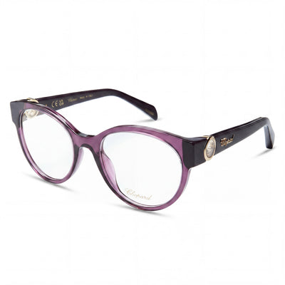 Gafas transparentes violetas para mujer Chopard Modern con lente de 53 mm, puente de 19 mm y patillas de 145 mm
