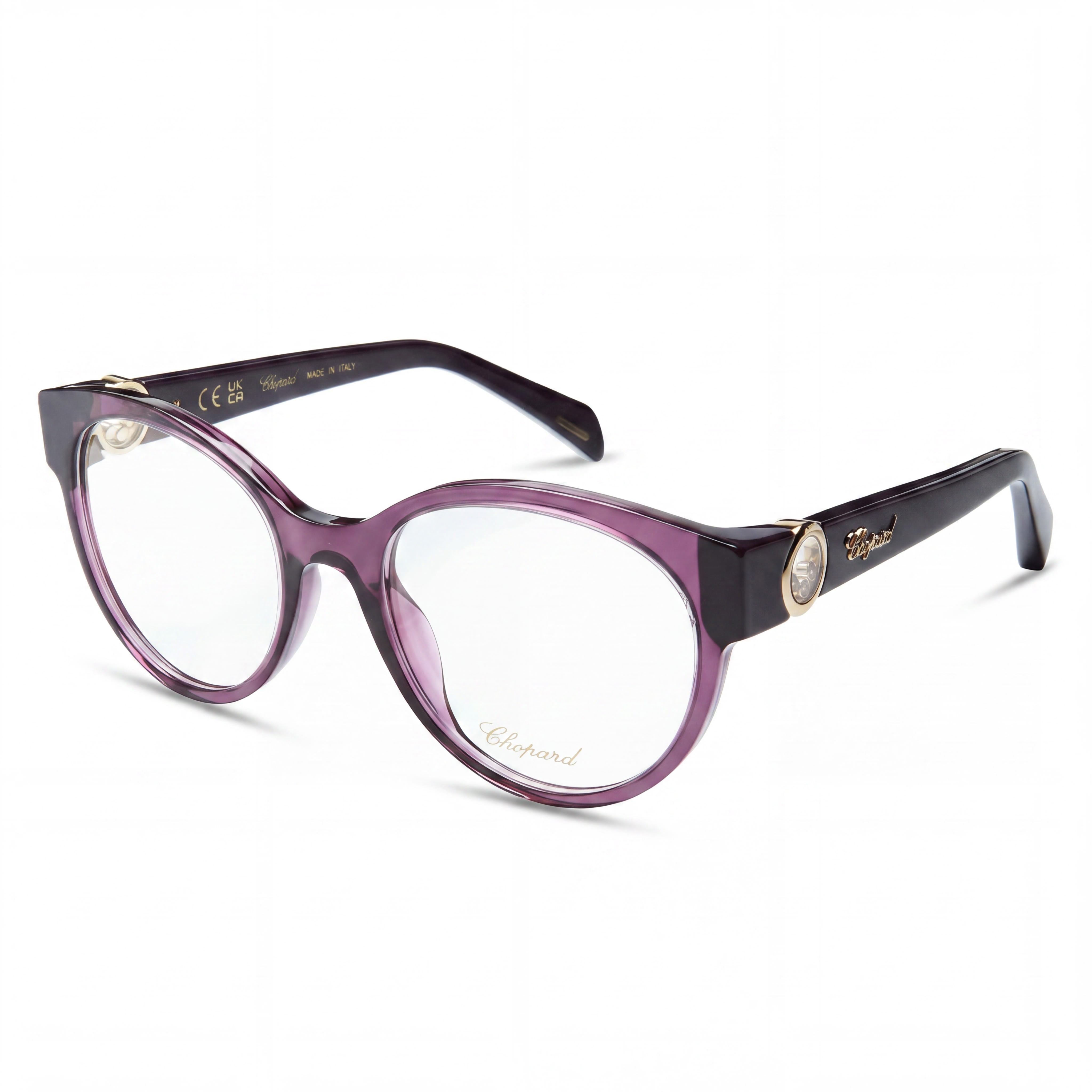 Chopard Modern Women's Transparent Violet Eyeglasses with 53mm Lens, 19mm Bridge, and 145mm Temples, Photo 1