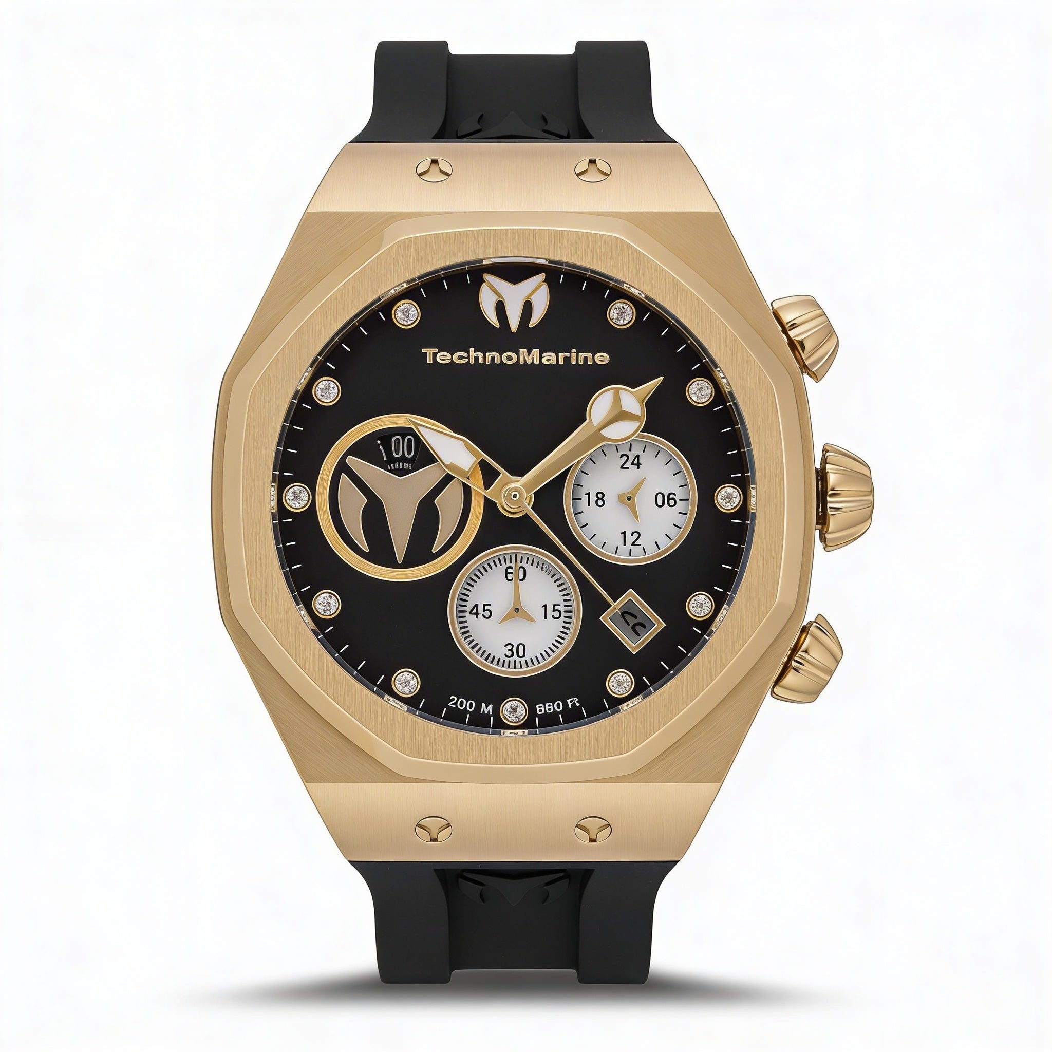 TechnoMarine Modern Unisex Quartz Chronograph Analog Wristwatch with White Dial, Black Nylon Strap, Mineral Crystal, 40mm Case, 5 ATM WR, Photo 1