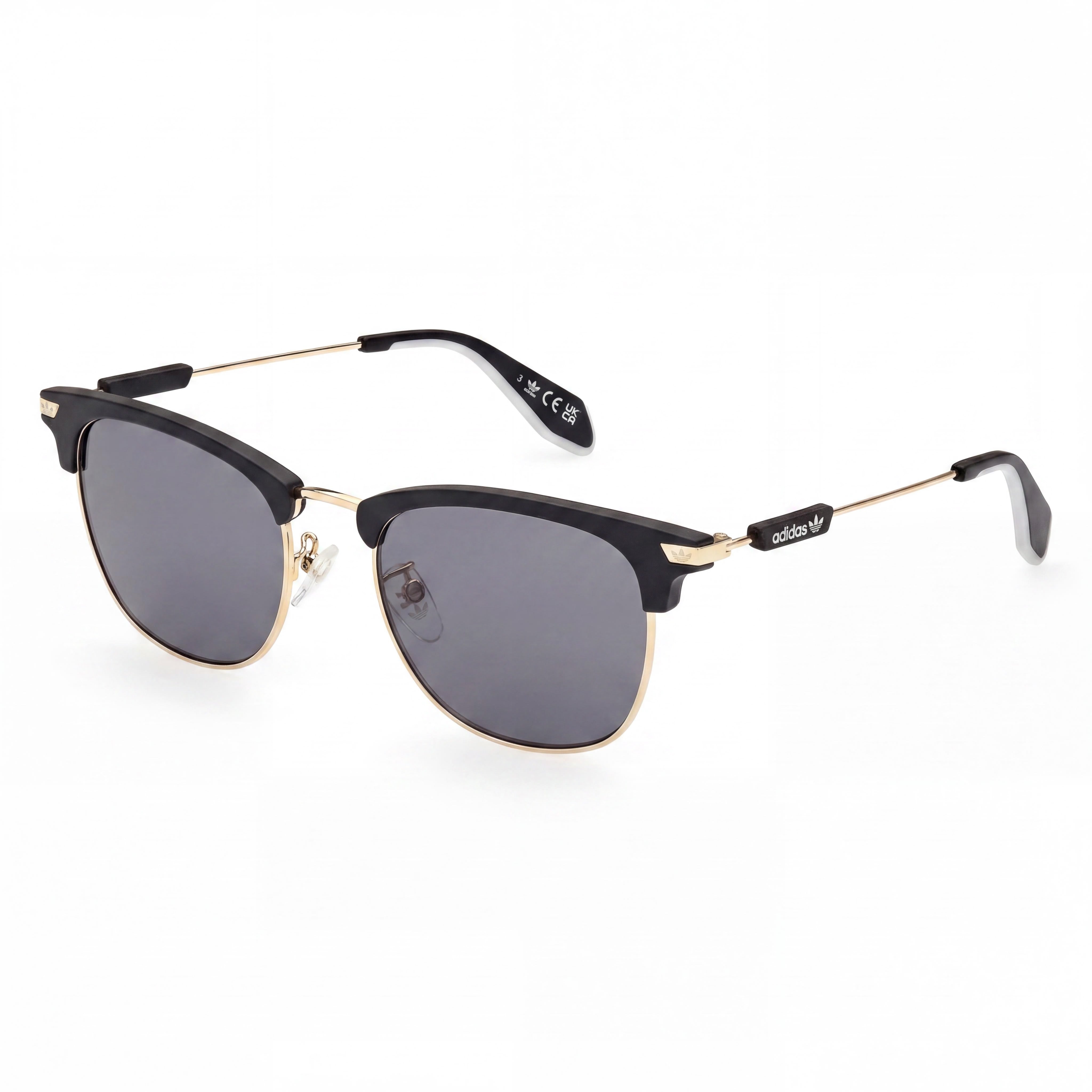 adidas Originals Gafas de Sol Casuales para Hombre Metal Negro Mate Humo Protección UV 53mm, Photo 1