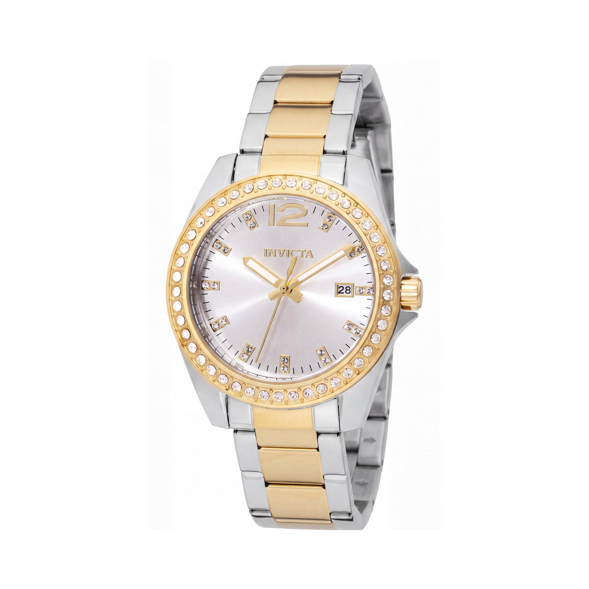 Invicta Angel 49848 Reloj clásico de cuarzo de acero inoxidable plateado para mujer con segundero, 38 mm, Photo 1