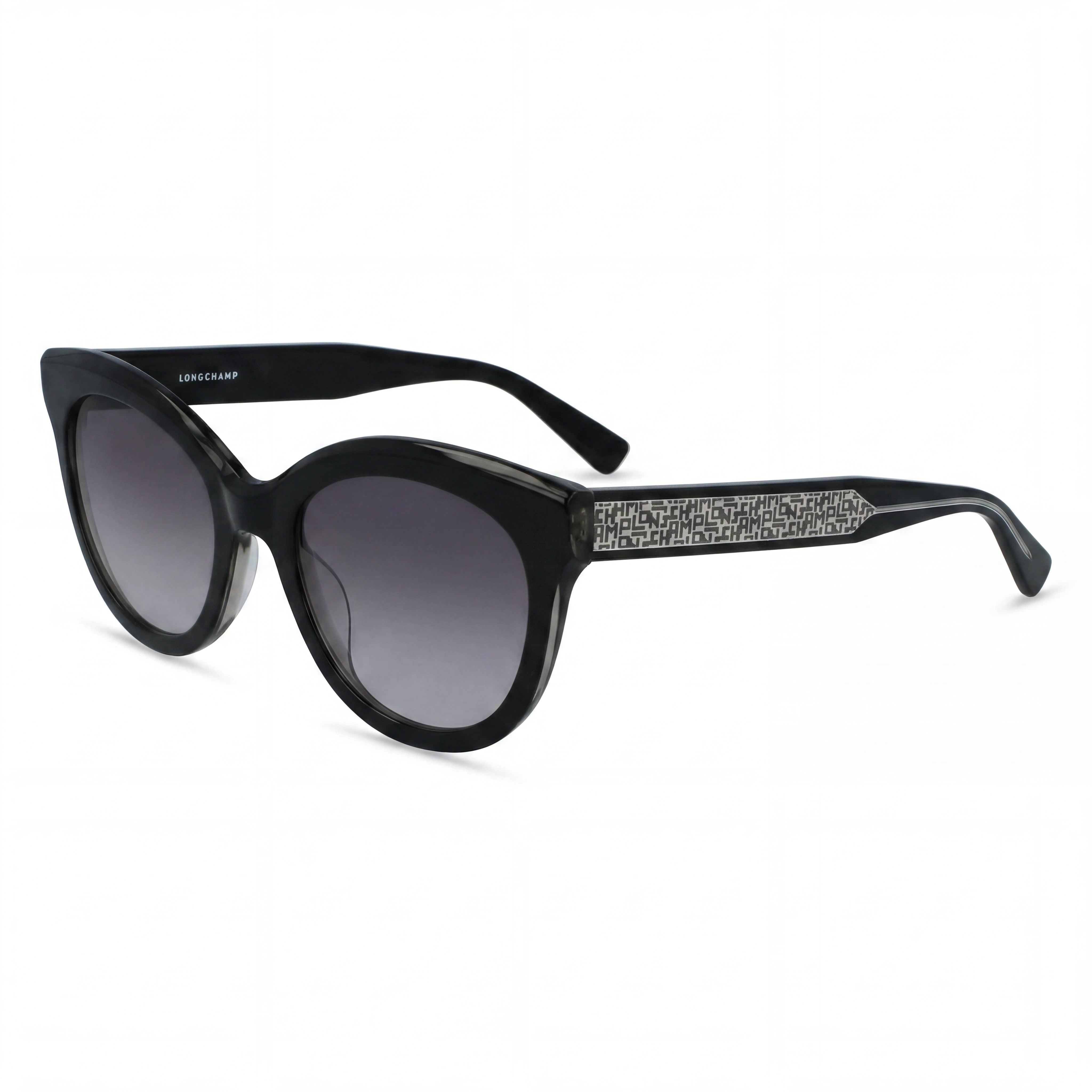 Longchamp Casual LO698S Unisex Black White Acetate Frame Grey Lenses Sunglasses 54-21-145mm, Photo 1