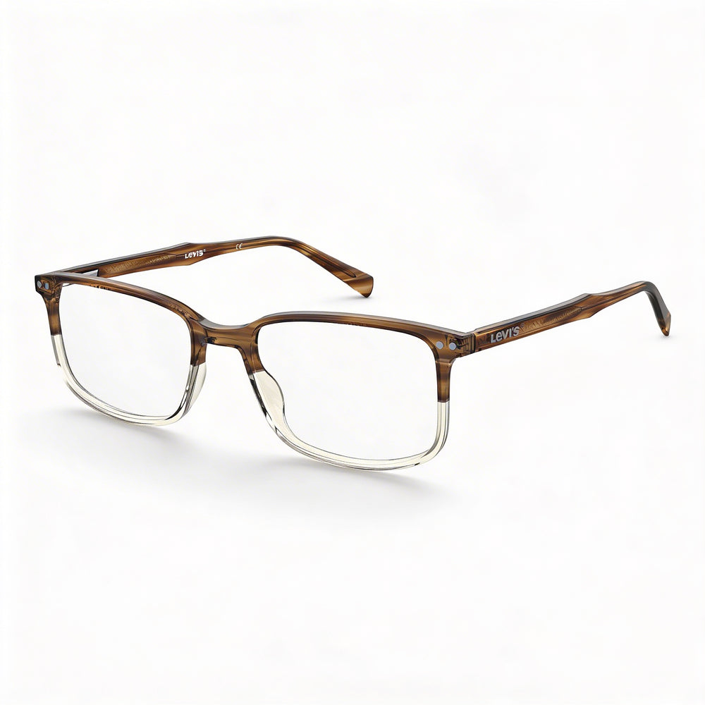 Gafas graduadas Levi's para hombre, de plástico, con montura de cuerno marrón, sin montura óptica, 54-19-145
