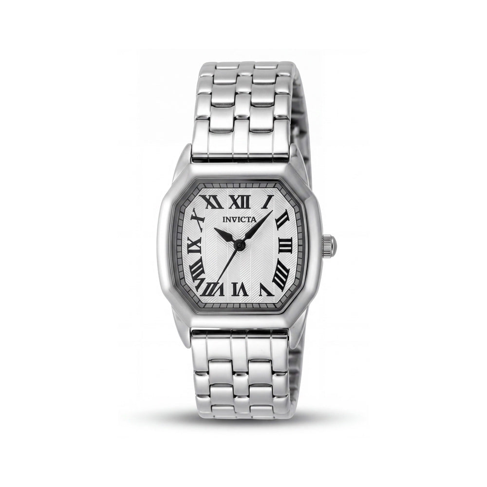 Invicta Wildflower 48957 Reloj de cuarzo para mujer, esfera plateada, caja y brazalete de acero inoxidable 27mm