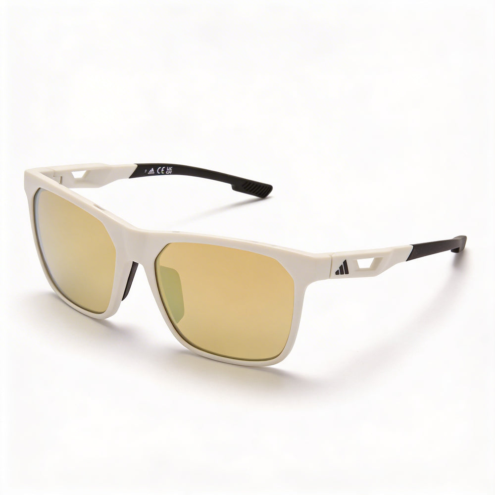 Adidas Injected Sunglasses Unisex Polarized White Brown Plastic Frame Brown Lenses 55mm