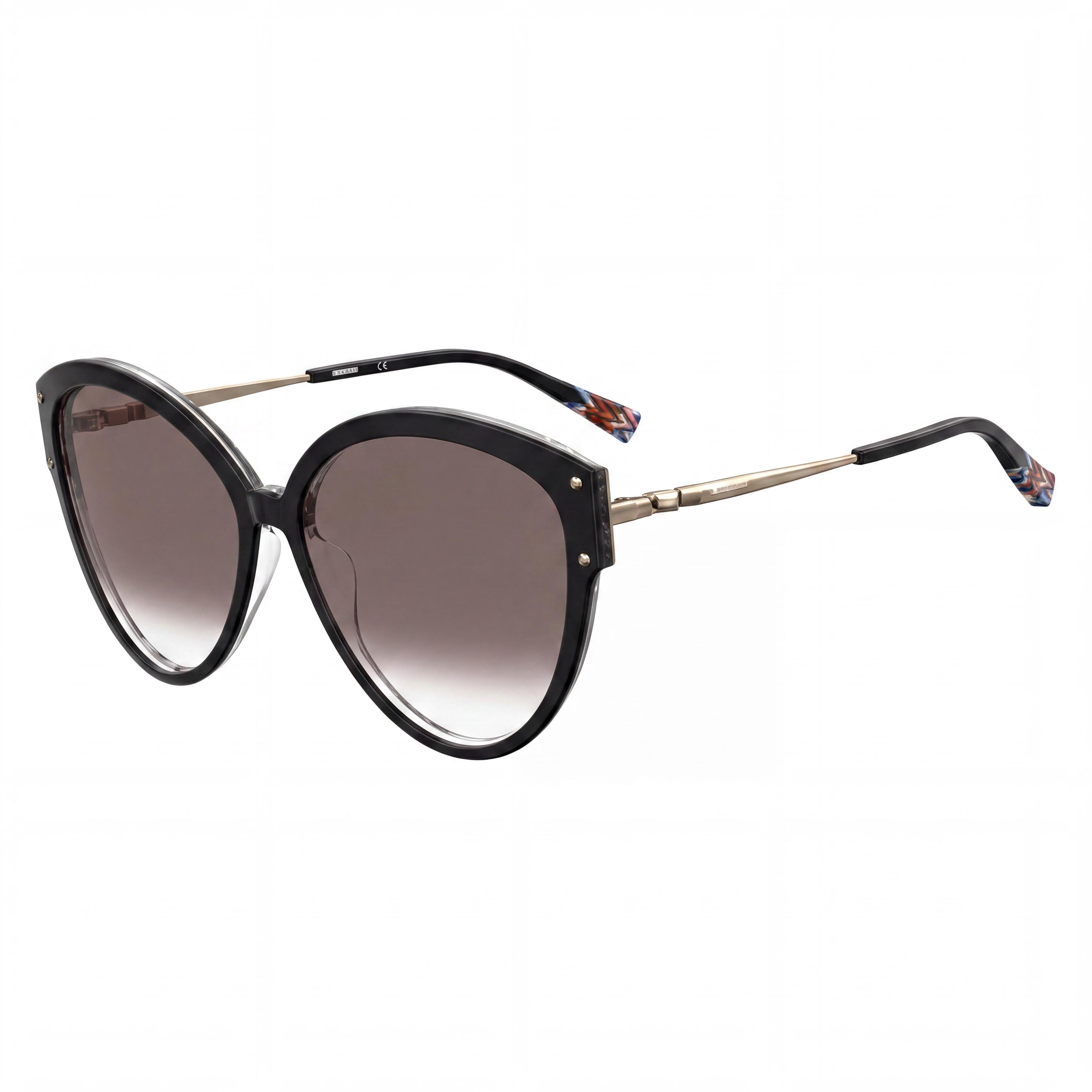 Missoni MIS 0004/S Women's Oval Eco Pmma Black Crystal Gradient Grey Lens 59mm Sunglasses, Photo 1