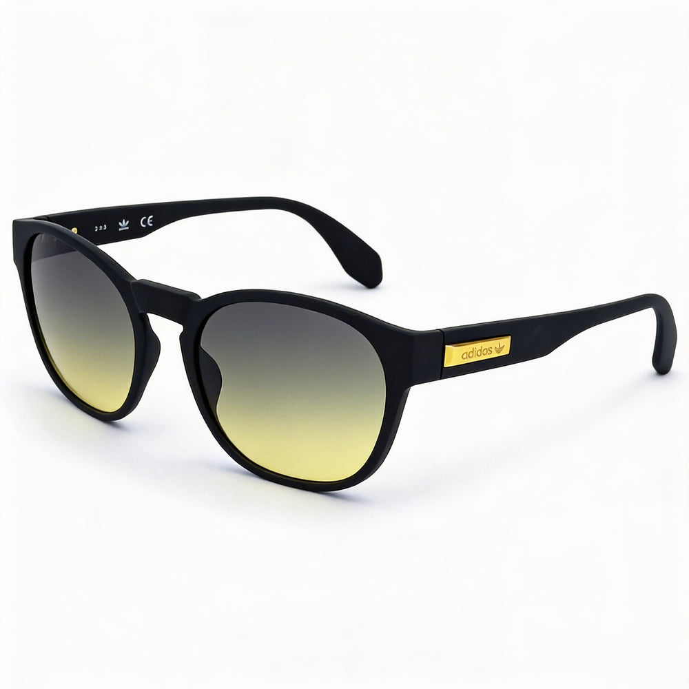 adidas Originals Classic Unisex Matte Black Acetate Frame Gradient Yellow UV Protection Sunglasses 54mm