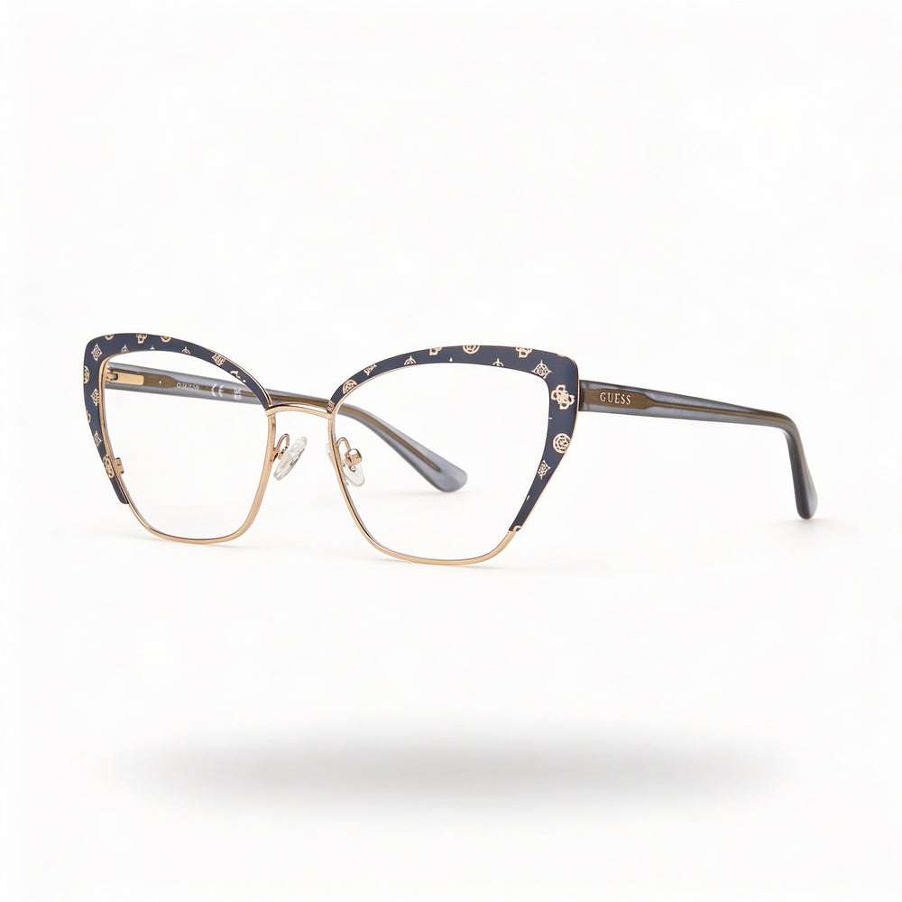 Guess GU50122 Women's Metal Eyewear, Matte Grey Frame, Multicoloured Composite Lenses, Size 16-145