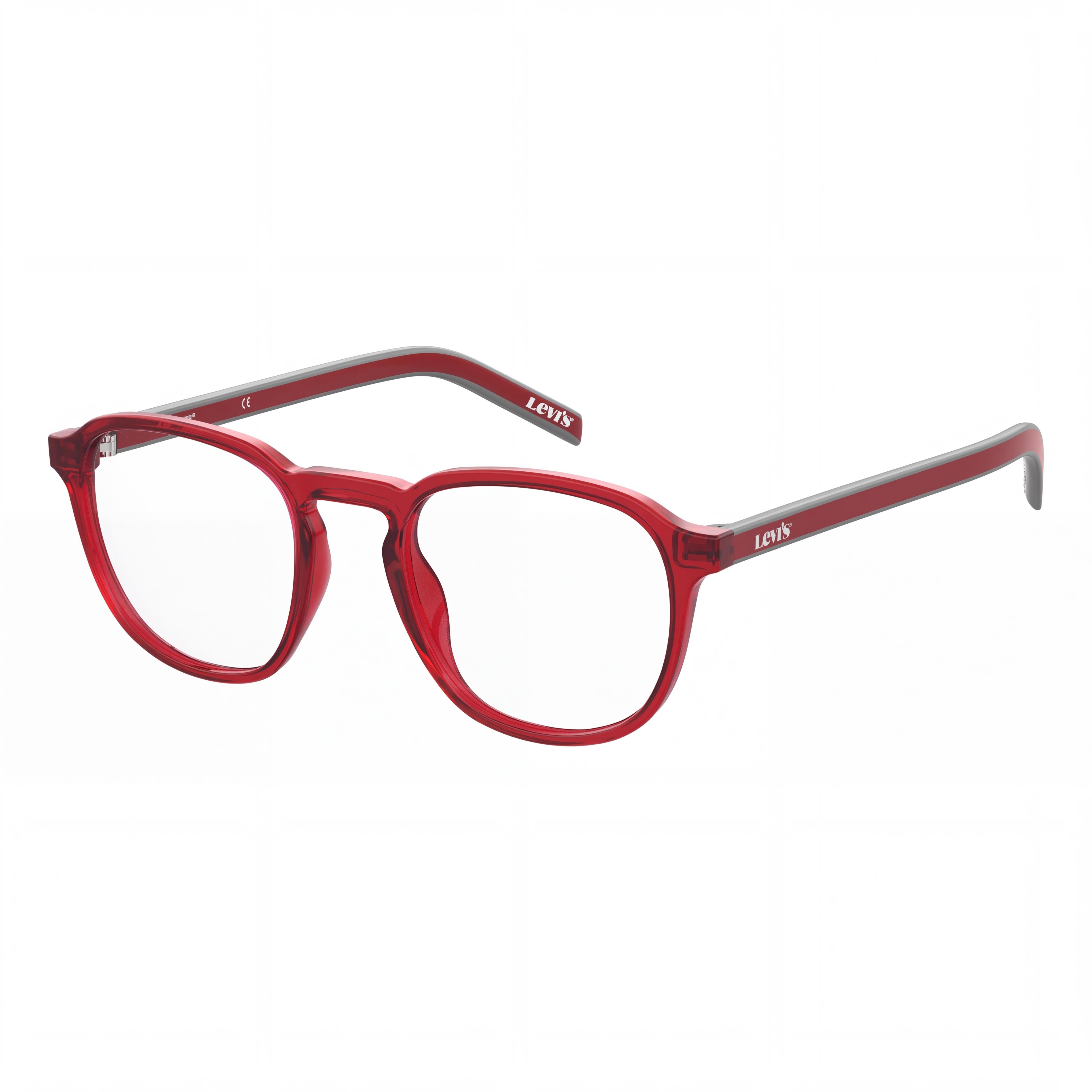 Levi's Lv 1024 Women's Red Plastic Prescription Eyeglasses Frame, Lens Width 50mm, Bridge 20mm, Temple 145mm, Photo 1