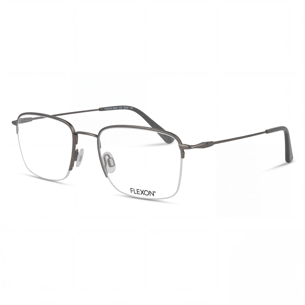 Flexon Modern Unisex Metal Non- Prescription-Ready Eyeglasses Gunmetal Grey 52-20-140mm