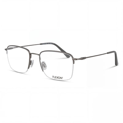 Flexon Modern Unisex Metal Non- Prescription-Ready Eyeglasses Gunmetal Grey 52-20-140mm