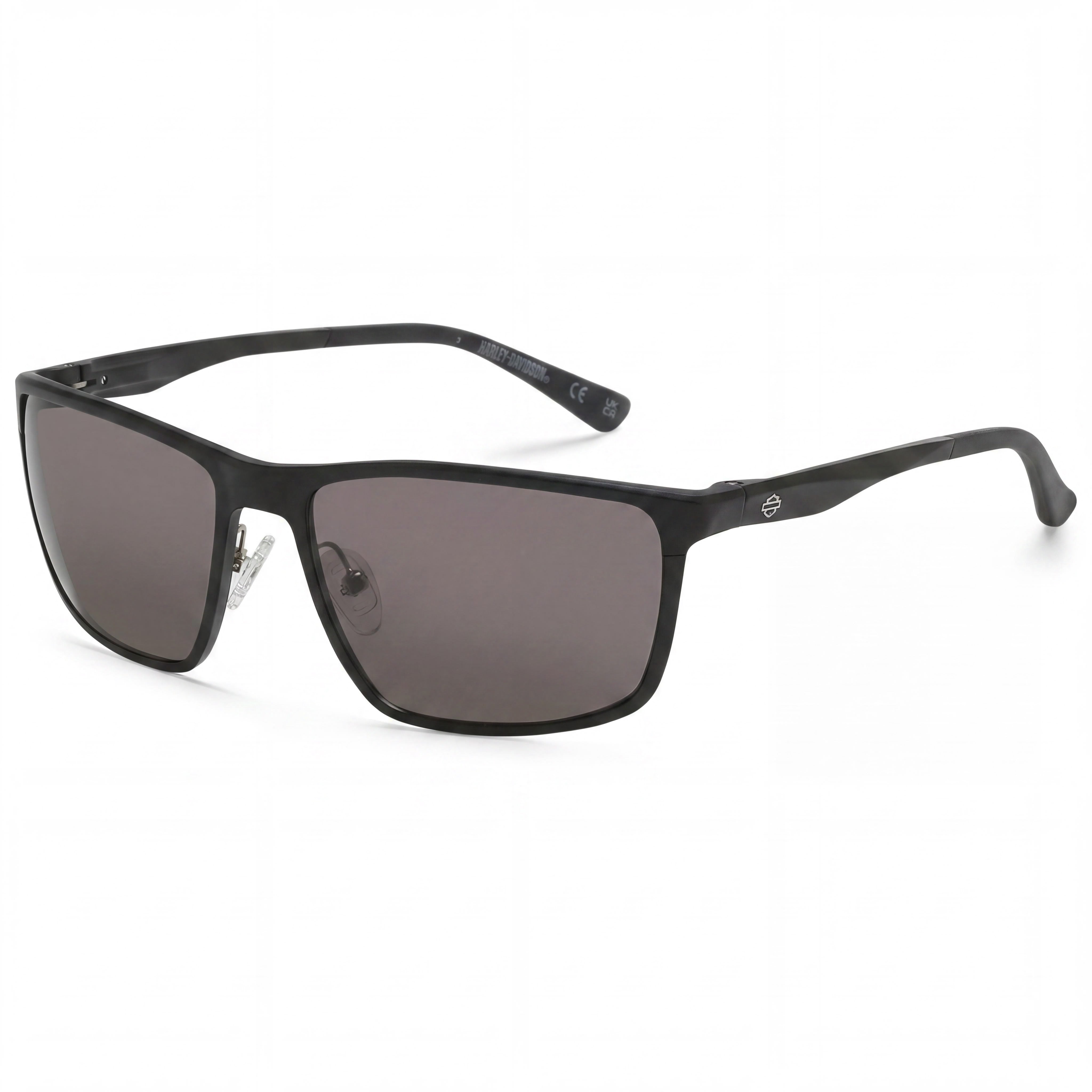 Gafas de sol Harley-Davidson Hd1015x para hombre, armazón de aluminio, color negro mate, lente de policarbonato ahumado con protección UV, 60mm, Photo 1