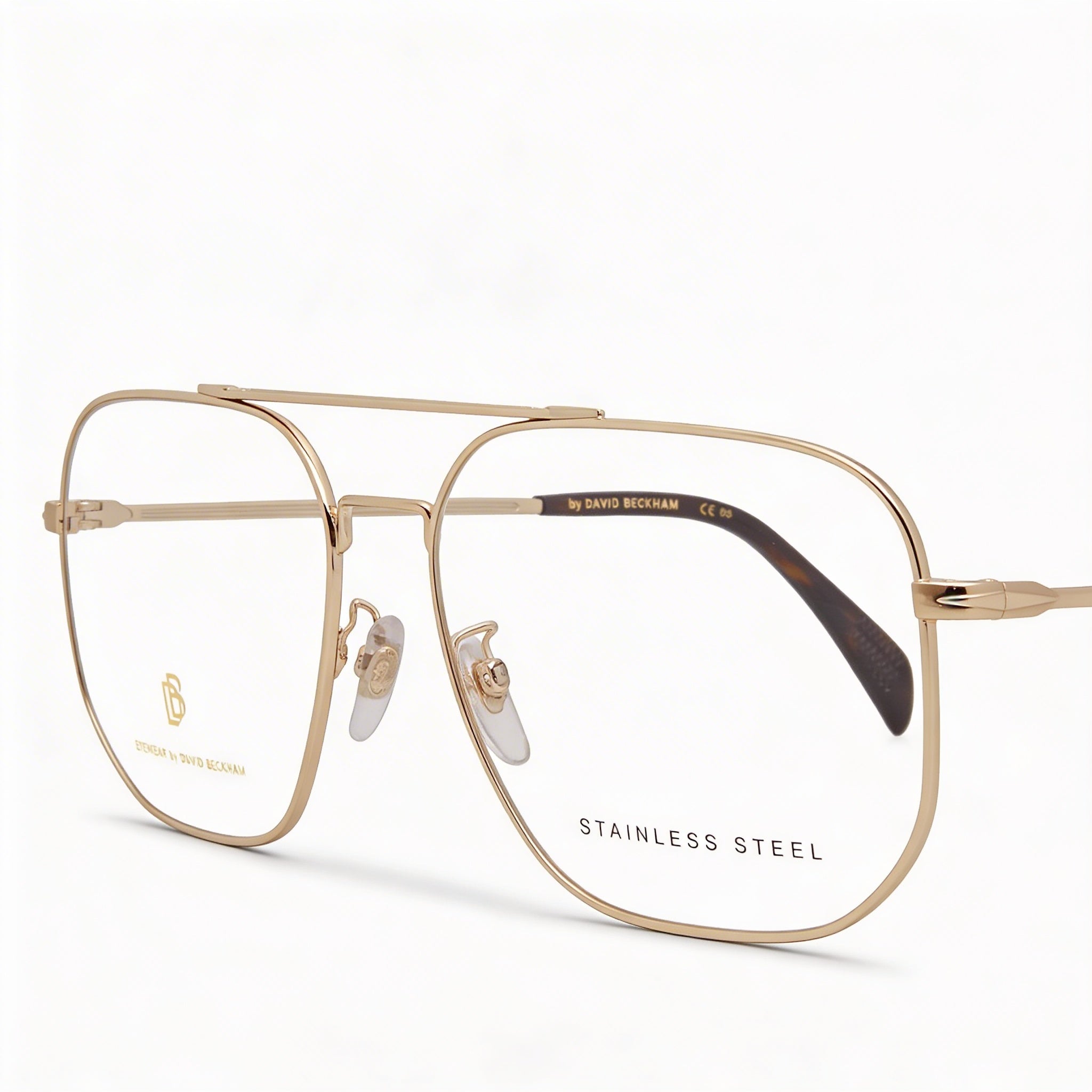 David Beckham Db 1096 Unisex Metal Gold Frame Eyewear featuring Polycarbonate Lenses, 57mm Lens Width, Photo 2