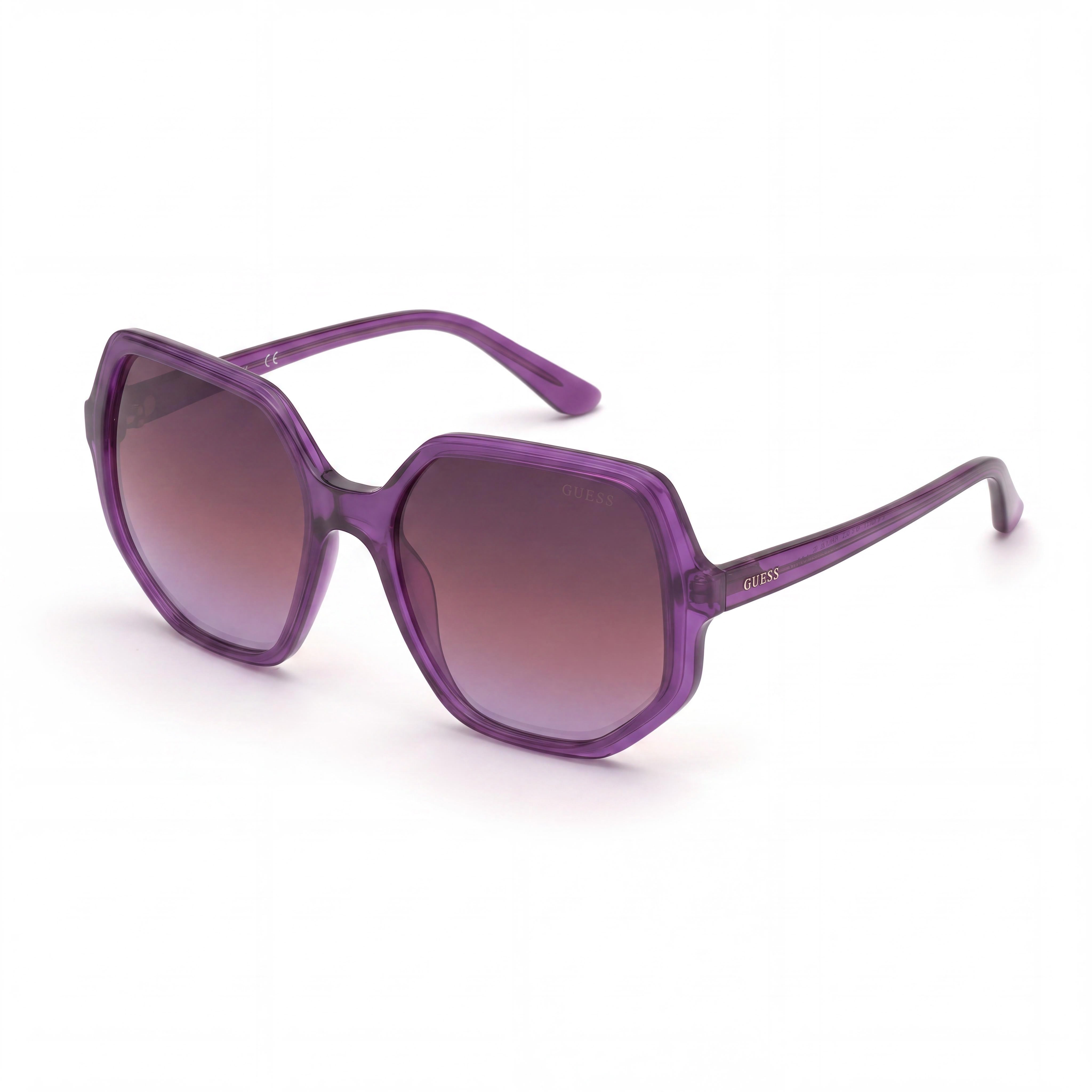 GUESS GU7773 Casual Women's Plastic Violet Frame Gradient or Mirror Violet Polycarbonate Lens UV Protection Sunglasses 58mm, Photo 1
