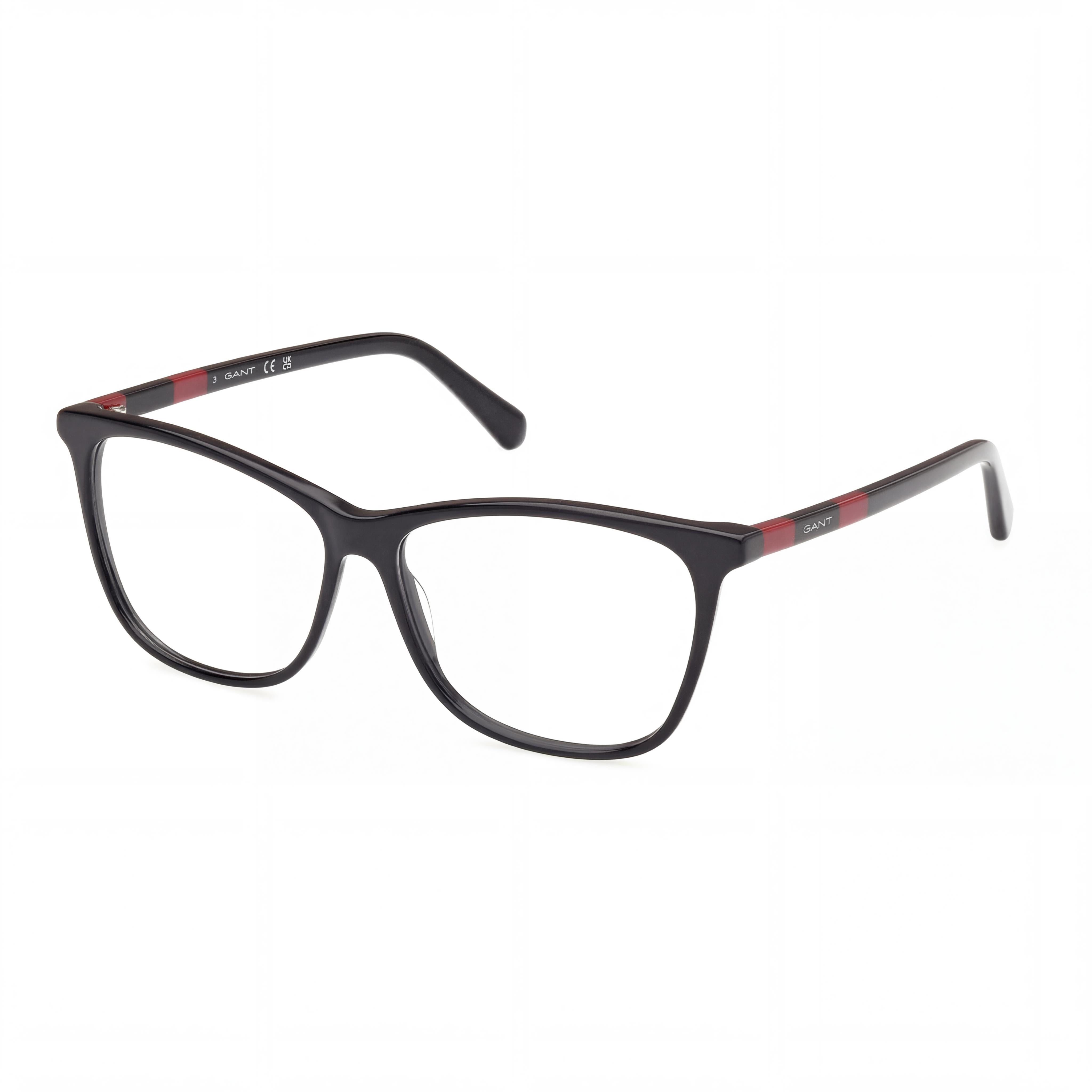 GANT Ga50014 Gafas de plástico negro brillante para mujer con 55 mm de ancho de lente, 13 mm de puente, 140 mm de longitud de patilla, Photo 1
