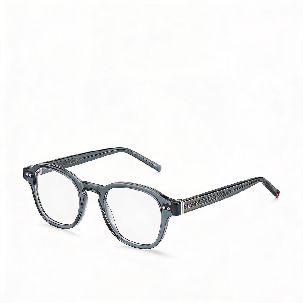 Tommy Hilfiger Gafas Modernas para Hombre Grises de ECO ACETATO No polarizadas de 48mm