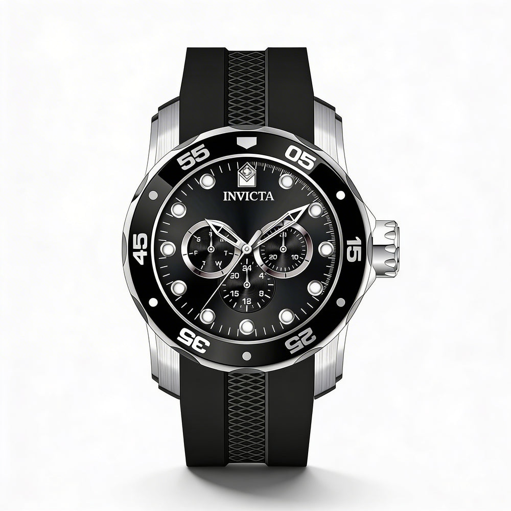 Reloj cronógrafo Invicta Pro Diver Style para hombre, modelo IN-45721-AMZUK, con caja negra.