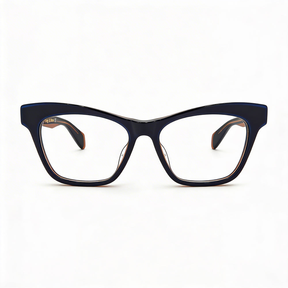 Gafas de sol unisex Rag & Bone con diseño de ojo de gato, montura de plástico azul y marrón con lentes fotocromáticas, talla 51-17-140