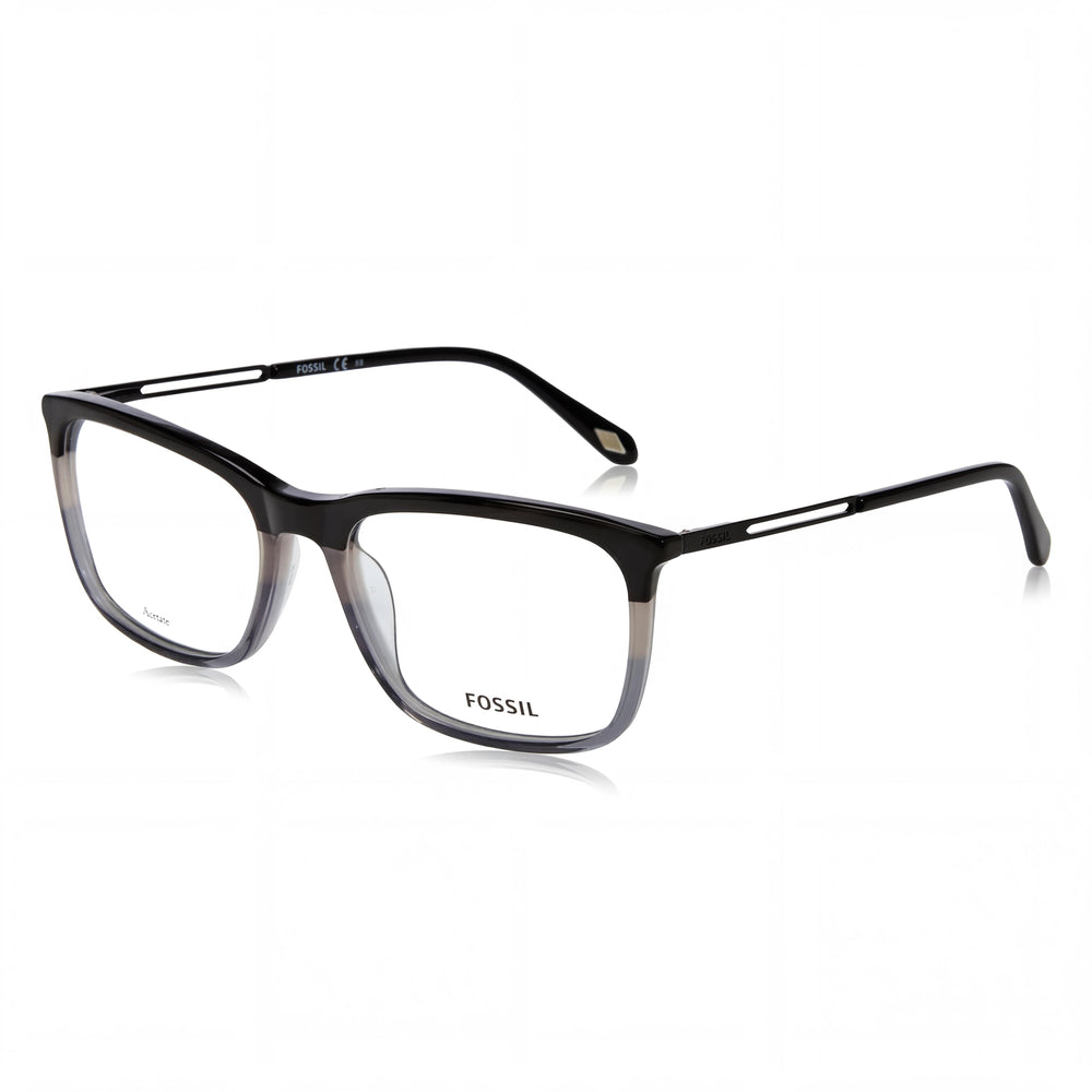 Fossil Modern Men's Black Grey Acetate Frame Sunglasses, featuring Polycarbonate Lenses, 56mm Lens Width