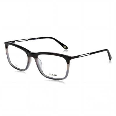 Fossil Modern Men's Black Grey Acetate Frame Sunglasses, featuring Polycarbonate Lenses, 56mm Lens Width