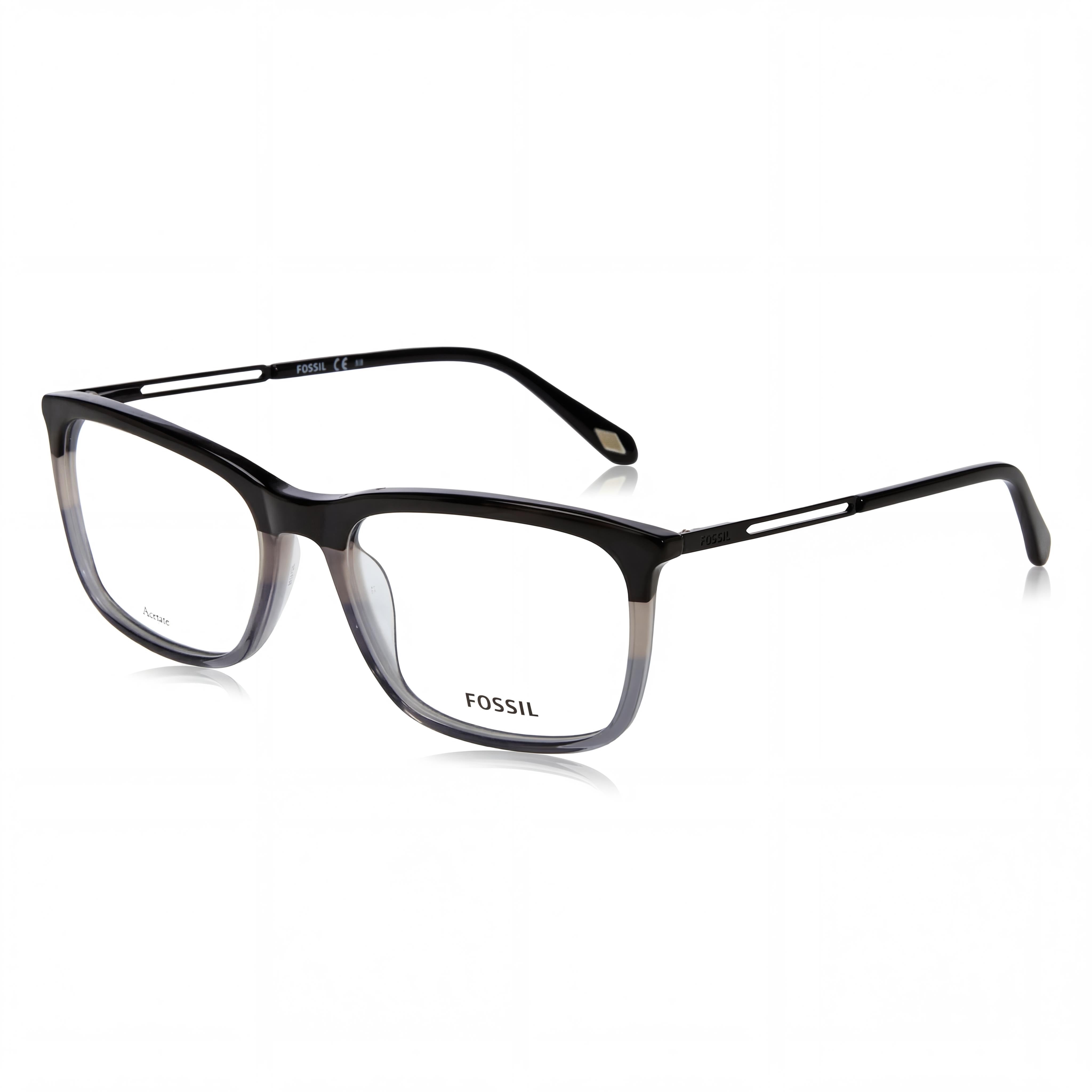 Gafas de sol Fossil Modern para hombre, armazón de acetato negro y gris, con lentes de policarbonato, ancho de lente de 56 mm, Photo 1