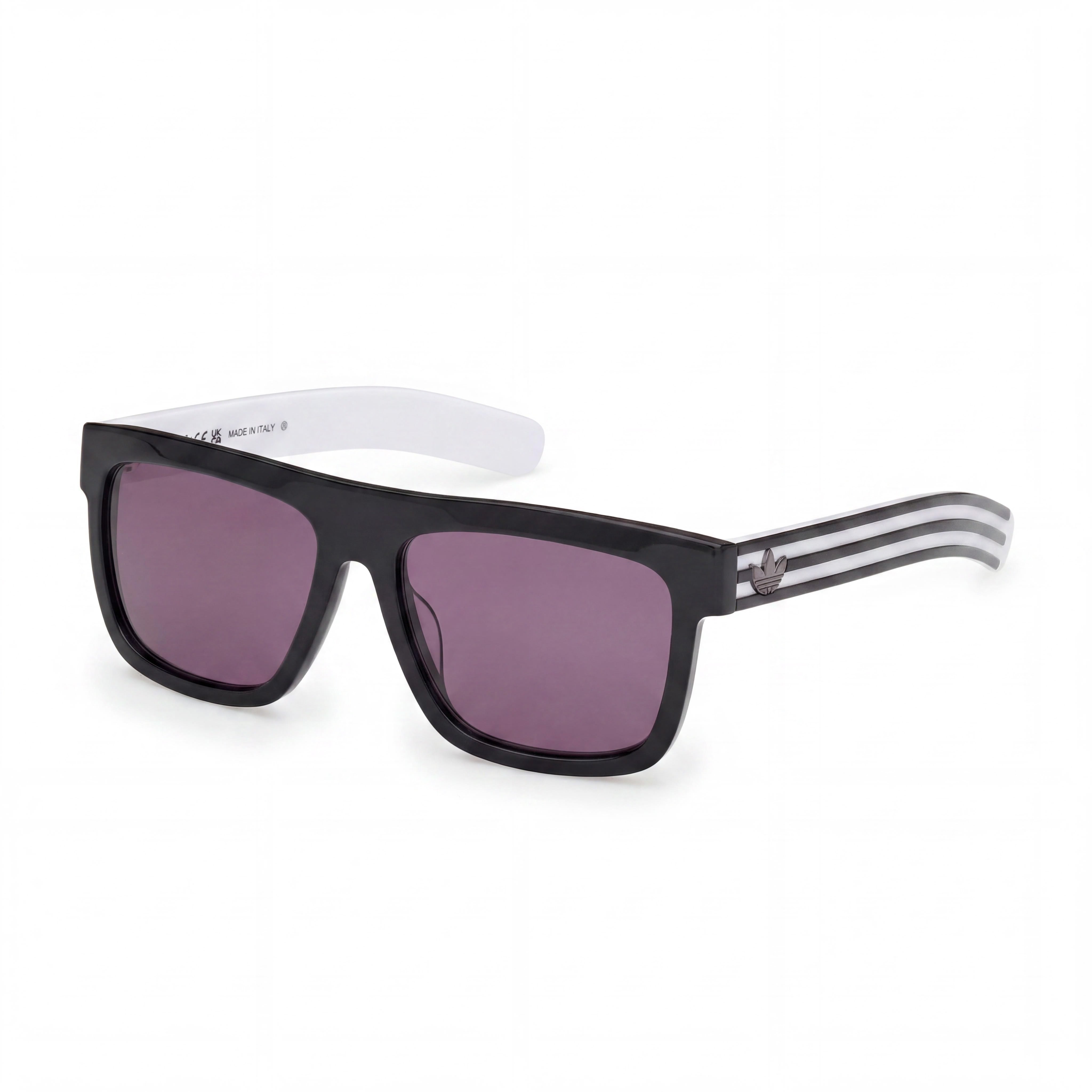 Gafas de sol unisex rectangulares de plástico Adidas Originals OR0127, montura negra brillante, lentes negras no polarizadas, 100 % protección UV, 56 mm, Photo 1