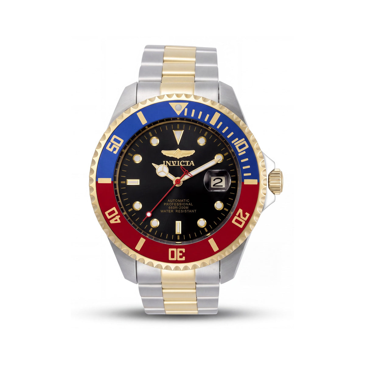 Invicta Pro Diver 34043 Men's Automatic Two-Tone Stainless Steel 200m Water Resistant Black Dial 47mm Watch, Photo 1
