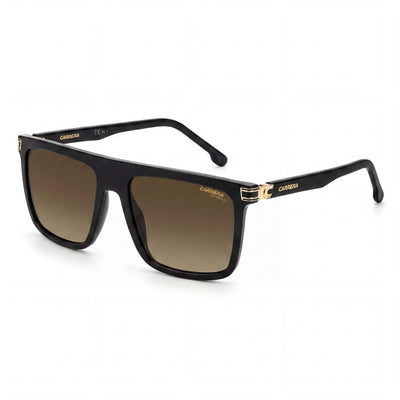 Gafas de sol Carrera 1048/S unisex con montura de poliamida negra, color gris y marrón, sin polarizar, protección UV, 58 mm