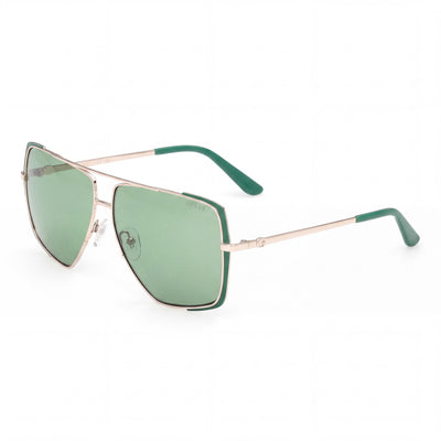 GUESS Gu00220 Women's Acetate Matte Dark Green Shiny Pale Gold Frame 62mm UV 400 Non-Polarized Sunglasses