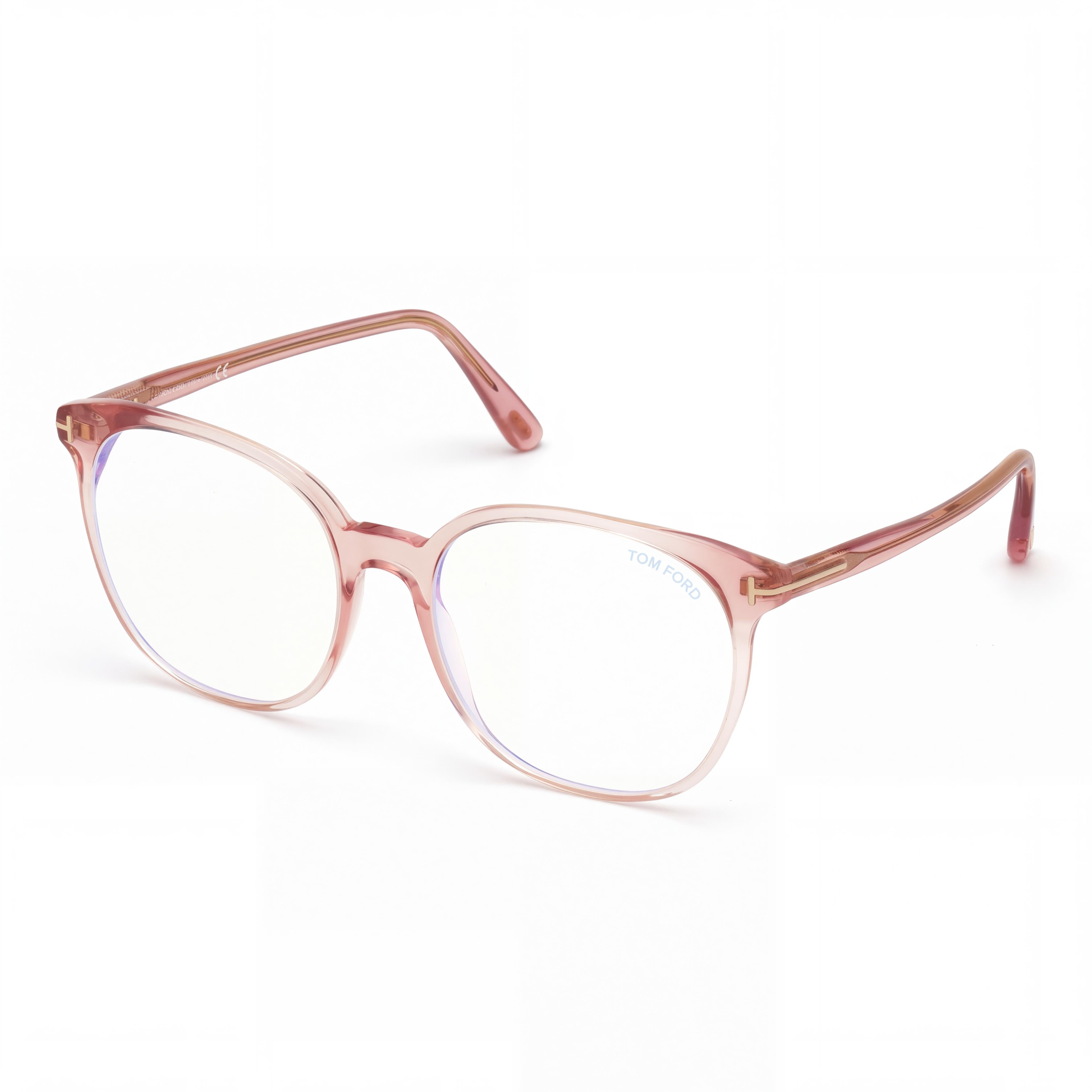 Tom Ford Ft5671-f-b Gafas Hombre De Acetato Rosa Transparente Brillante Con Bloqueo De Luz Azul 55mm, Photo 1