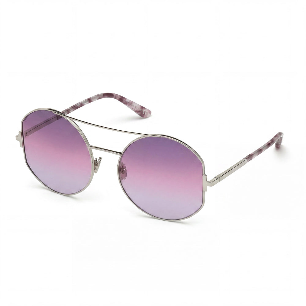 Gafas de sol Tom Ford Contemporary para mujer, montura completa de aviador de metal paladio con lentes violetas degradadas, 60 mm