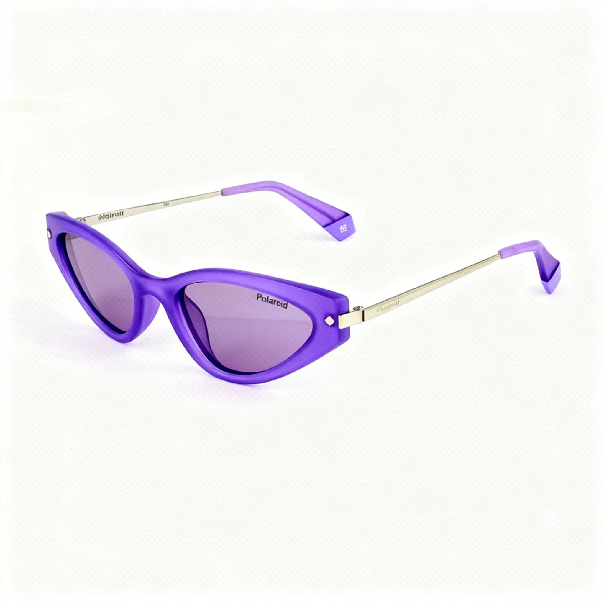 Polaroid Pld 4074/S Women's Lilac Cat Eye Polycarbonate Sunglasses, Brown Silver Non-Polarized UV Lenses 53-20-145mm
