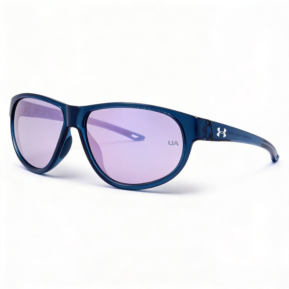 Under Armour Women's Ua Intensity TR90 Wrap Sunglasses with UV Protection, Azul Patchwork Frame, Extra White Multilayer Lenses, 59mm