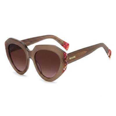 Missoni Classic Women's Acetate Sunglasses Beige Pink Brown Shaded Frame Pink Doubleshade Lenses UV Protection 53-19-145mm