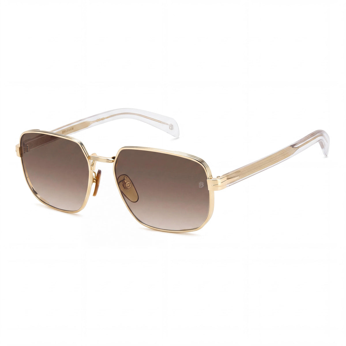 Gafas de sol Beckham Db 7121/G/S de mujer con montura de acero inoxidable en dorado, piedra de cristal con efecto ahumado marrón y sin protección UV de 60 mm, Photo 1