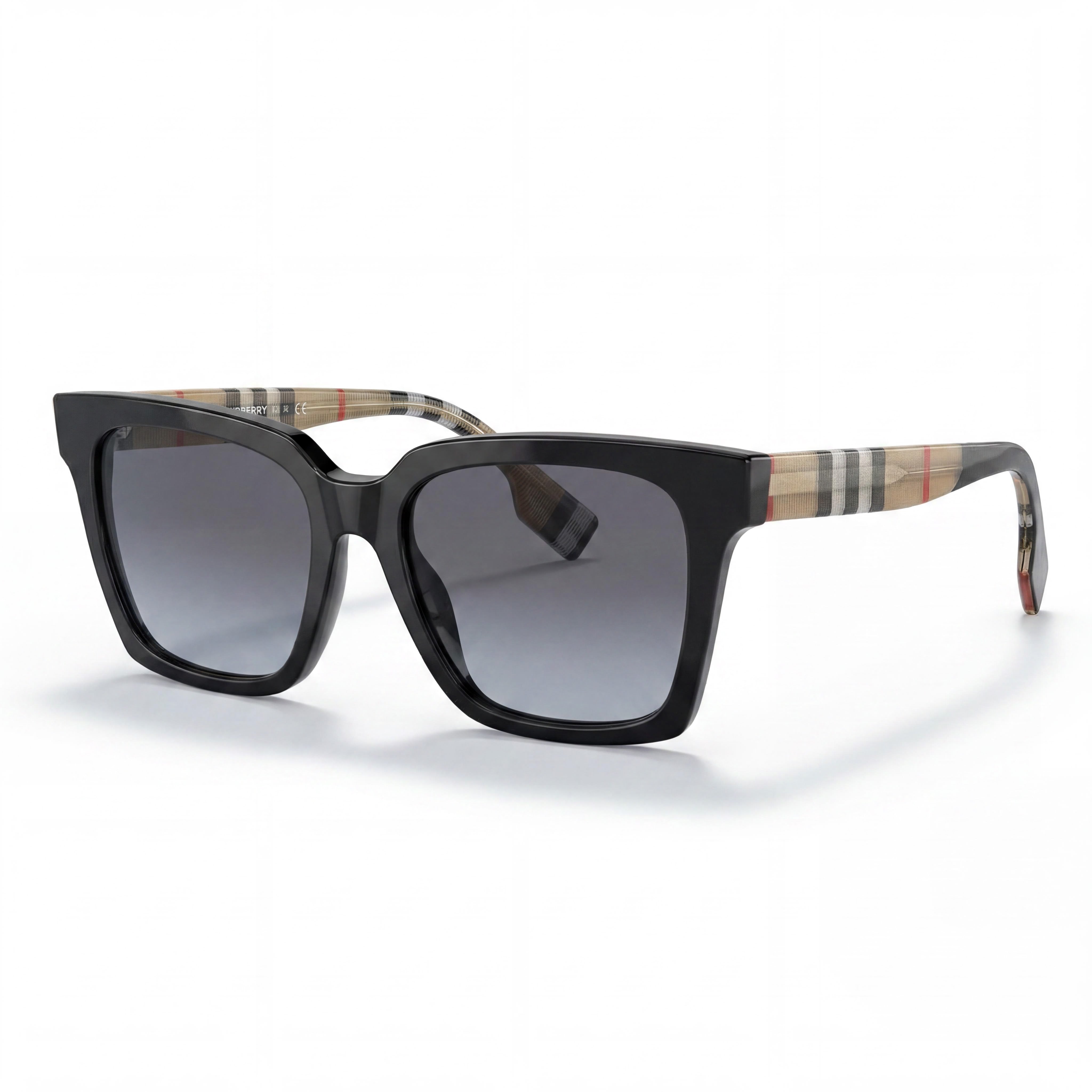 Gafas de sol Burberry Be4335 Maple de composite negro y degradado gris, con protección UV y sin polarizar, para mujer, de 53 mm, Photo 1
