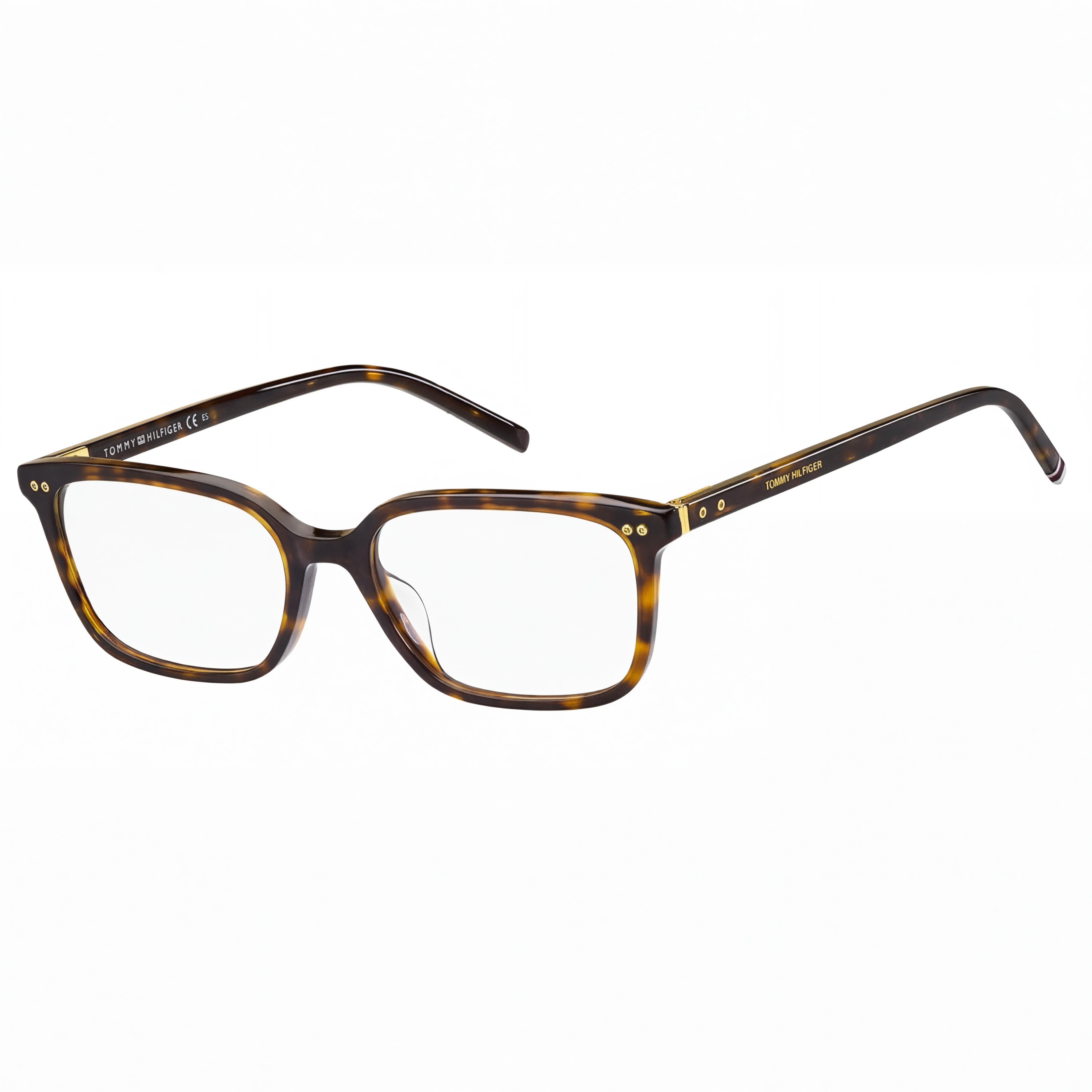 Tommy Hilfiger Modern Unisex Eyewear, Acetate Havana Frame, Polycarbonate Lenses, 56mm Lens Width, 18mm Bridge, Photo 1