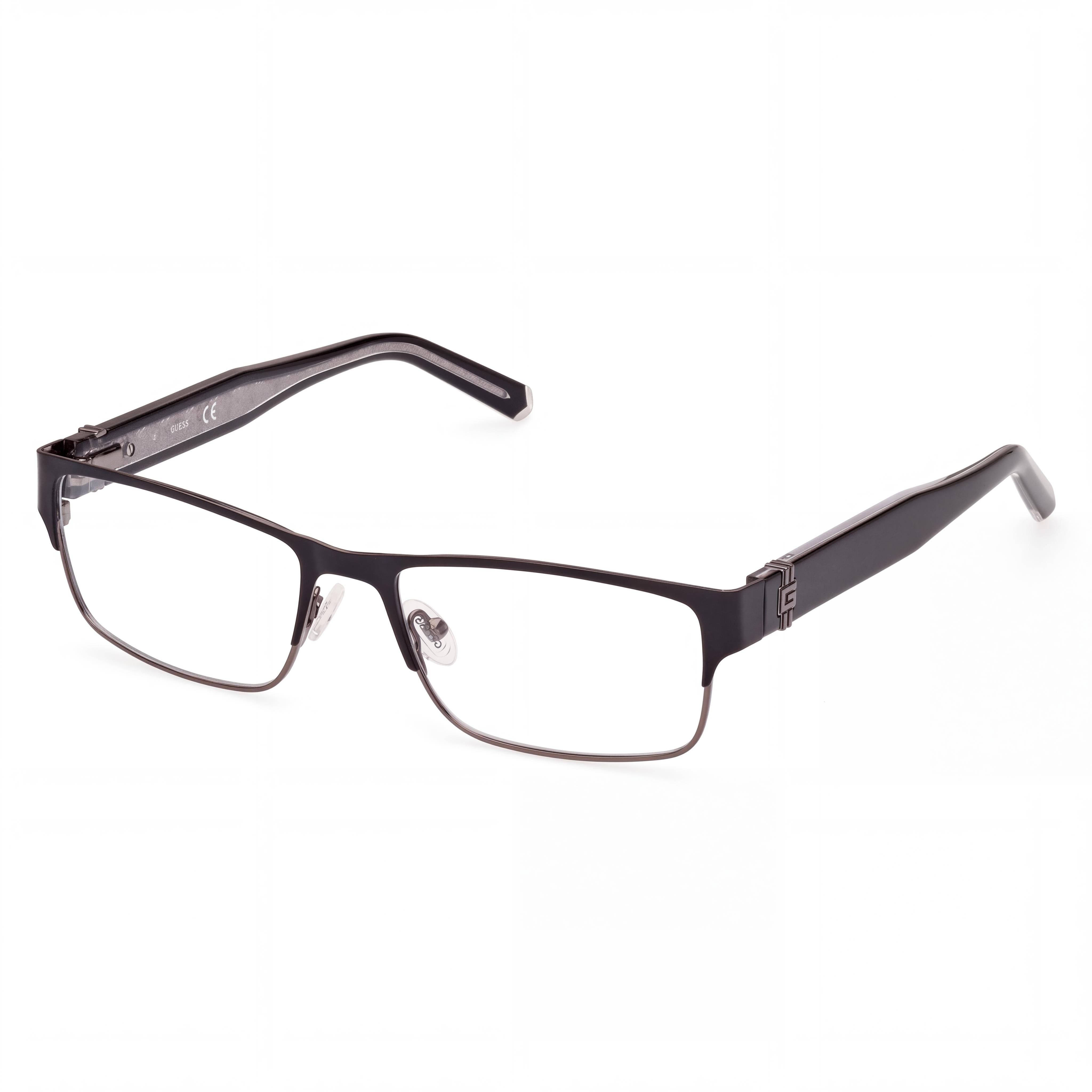 GUESS Gafas modernas profesionales de acetato negro mate para mujer 54-17-145, Photo 1