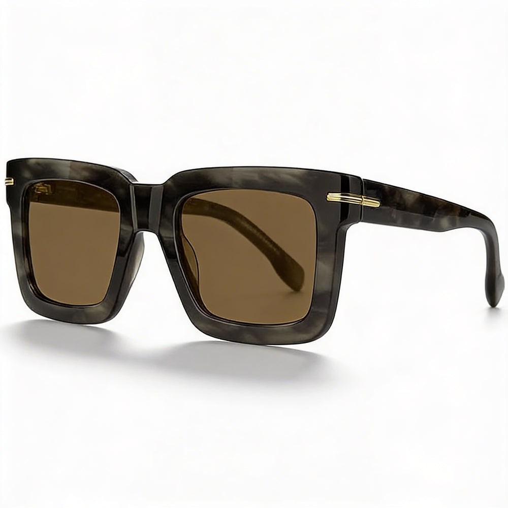 Gafas de sol Hugo Boss Modern para mujer, montura de acetato ecológico en color cuerno gris oscuro marrón, lentes en cuerno gris, protección UV, 51 mm