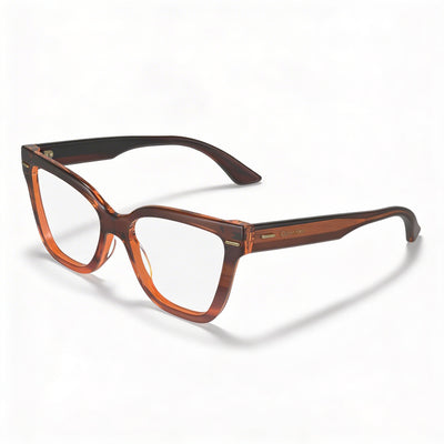 Calvin Klein Women's Modern Acetate Frame Polycarbonate Lens Sunglasses in Striped Brown, 54mm
