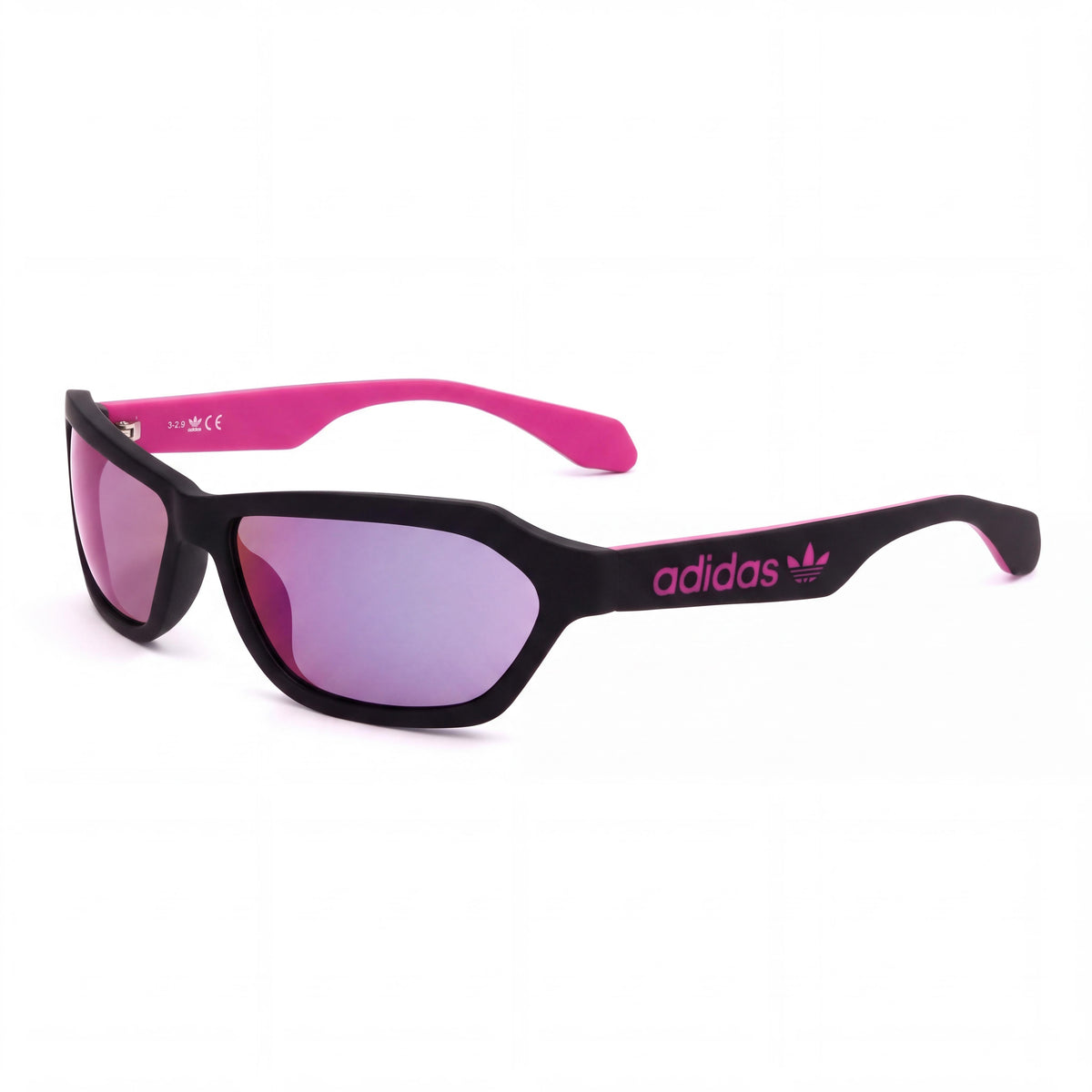 Gafas de sol unisex adidas Originals casuales, montura negra mate, lentes de espejo burdeos, no polarizadas, plástico, 58 mm, Photo 1