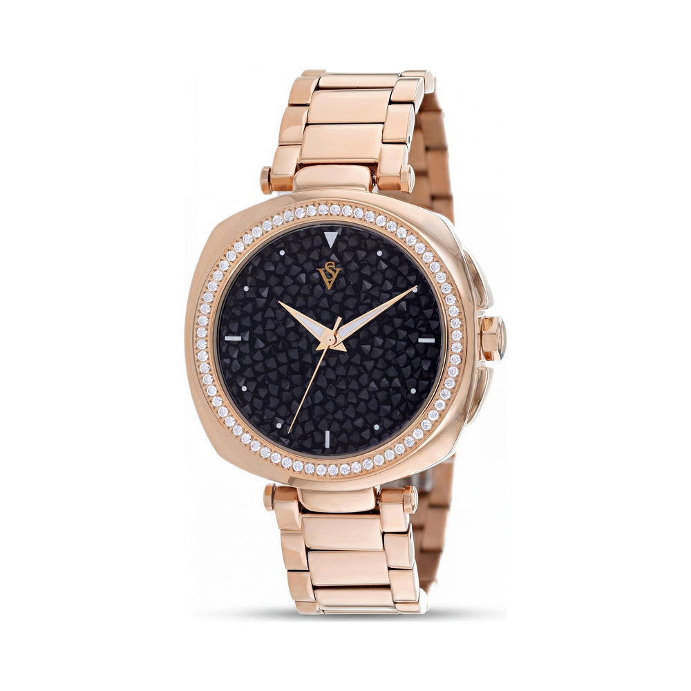 Reloj Christian Van Sant Mirabella CV0491 para mujer, de acero inoxidable, esfera negra, de cuarzo, resistente al agua