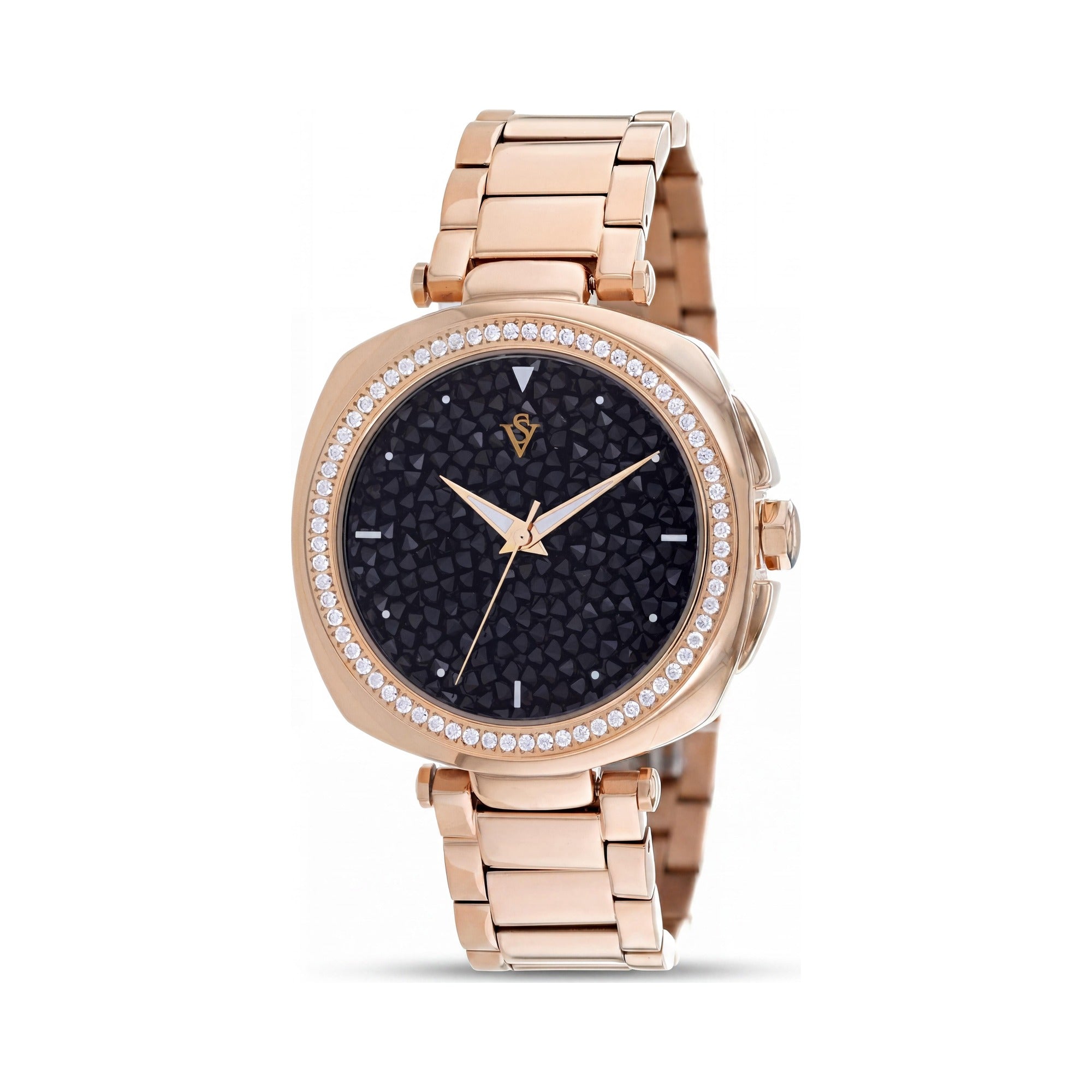Reloj Christian Van Sant Mirabella CV0491 para mujer, de acero inoxidable, esfera negra, de cuarzo, resistente al agua, Photo 1