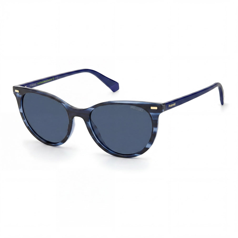 Gafas de sol Polaroid Pld 4107/S para mujer, polarizadas con protección UV de poliamida ecológica azul Habana, 52 mm